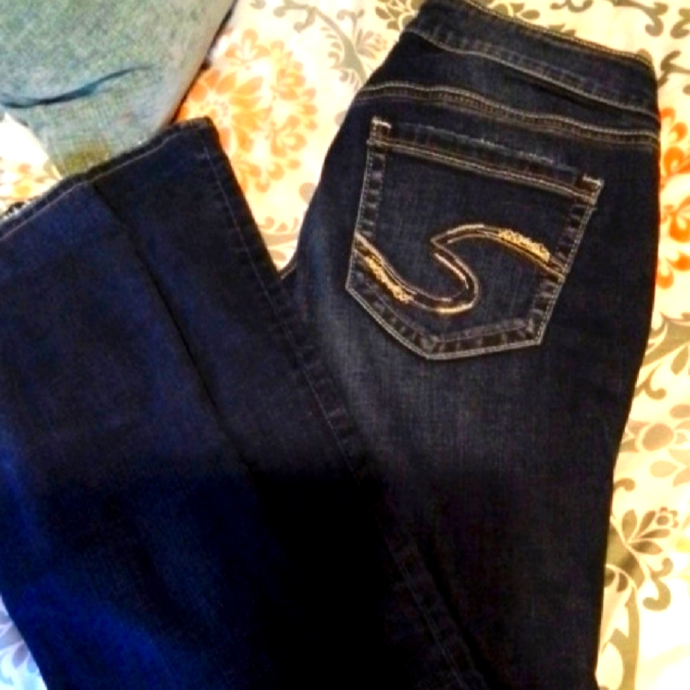 Silver Dark Blue Mens Jeans